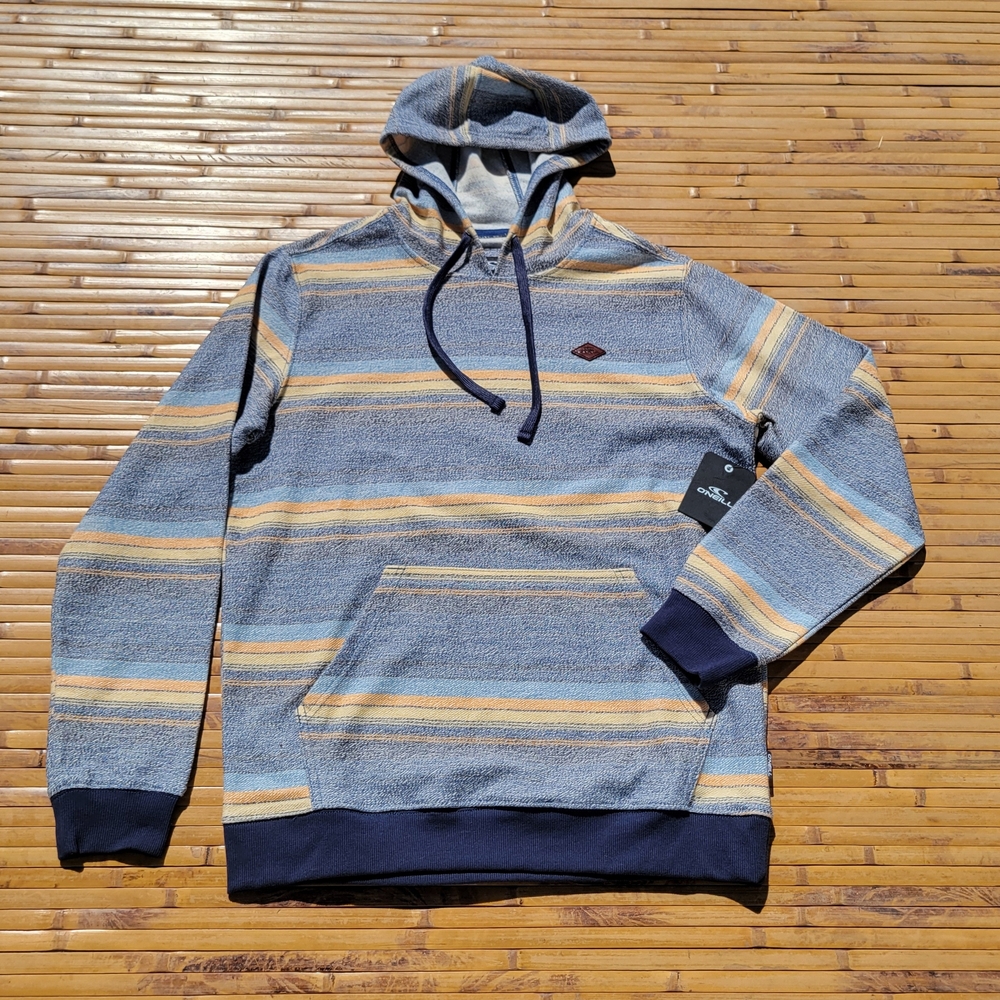 O'Neill Striped Beach Hoodie Rockley Pullover New - Picture 1 of 12